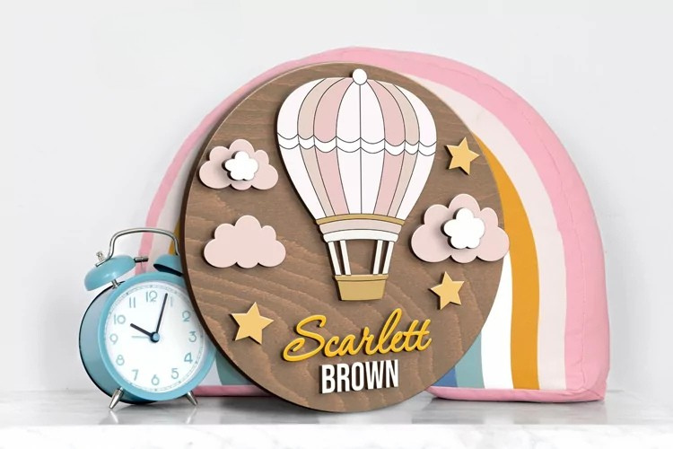 Aviso Circular con Nombre, Globo