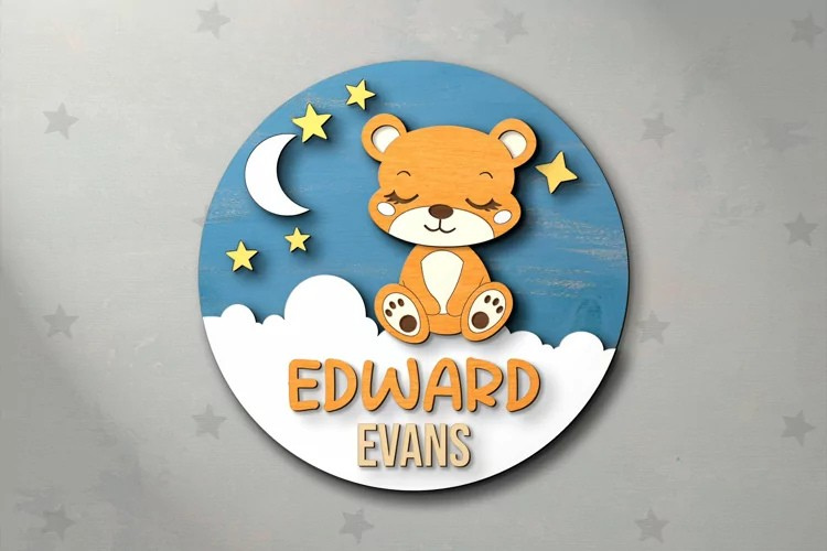 Aviso Circular con Nombre Oso (Opción 3)