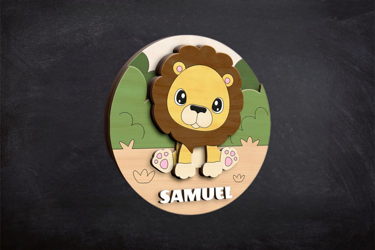 Aviso Circular con Nombre, Leon (Opción 1)