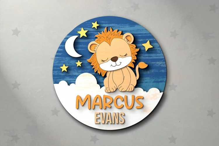 Aviso Circular con Nombre, Leon (Opción 2)