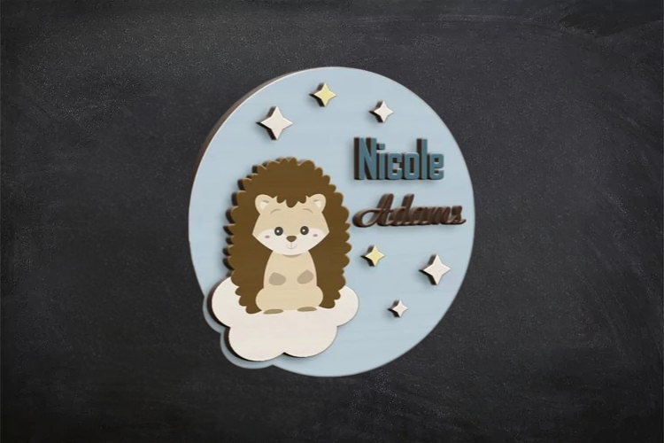 Aviso Circular con Nombre, Puerco Espín (Opción 1)