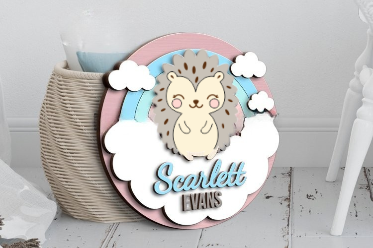 Aviso Circular con Nombre, Puerco Espín (Opción 2)