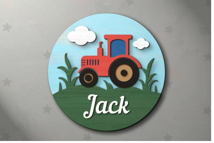 Aviso Circular con Nombre, Tractor